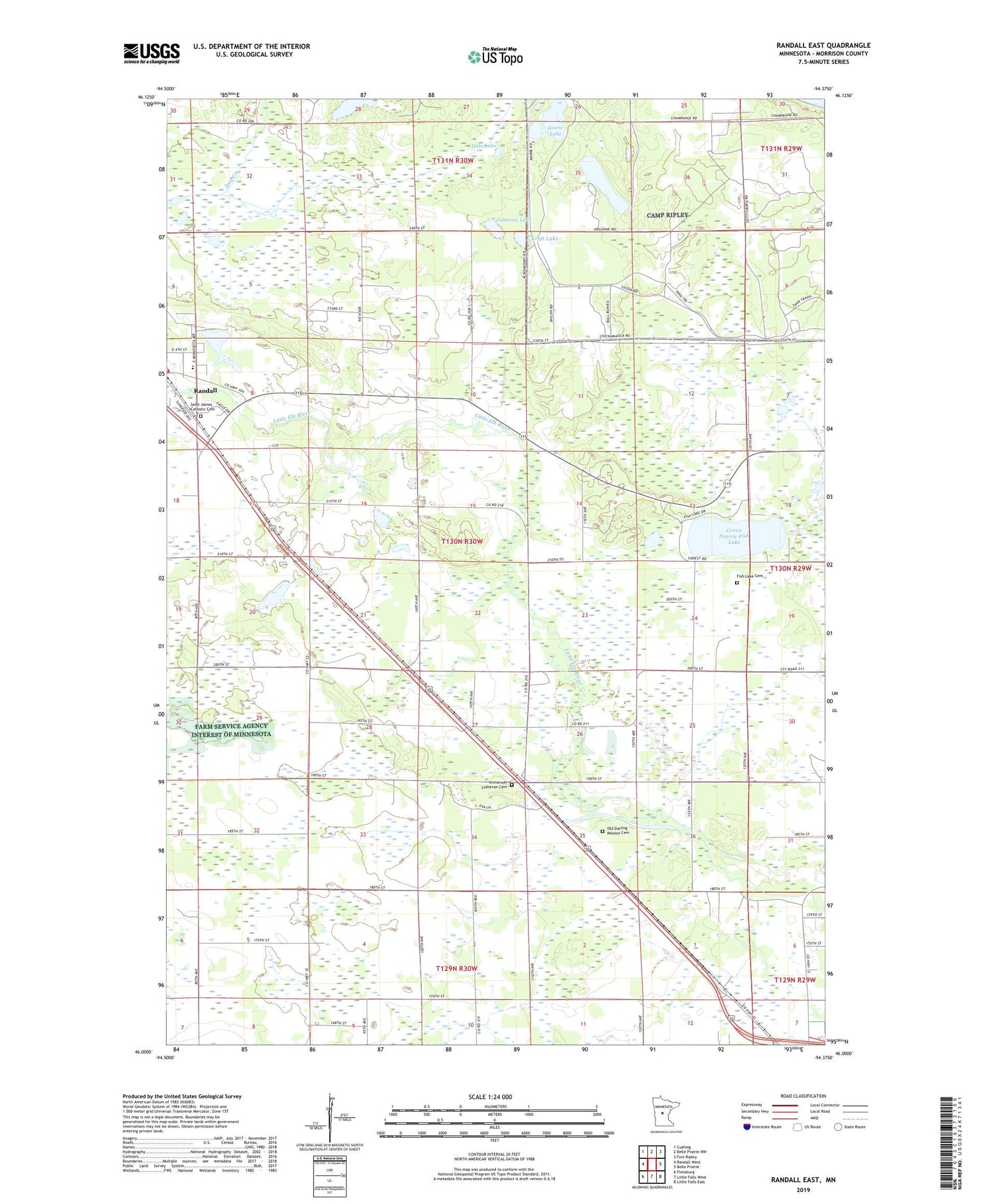Randall East Minnesota US Topo Map Image