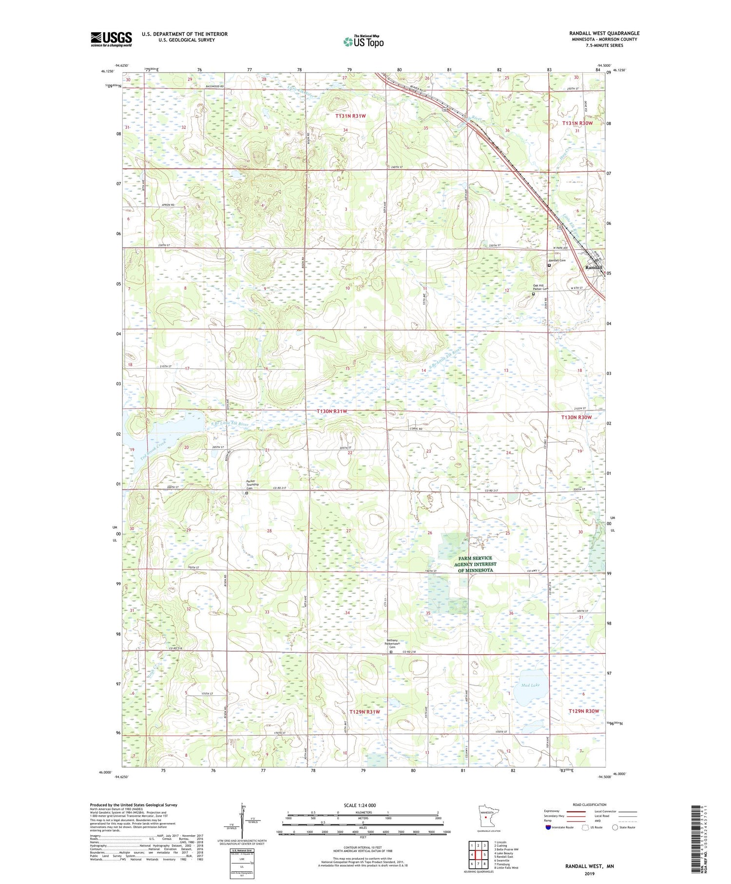 Randall West Minnesota US Topo Map Image