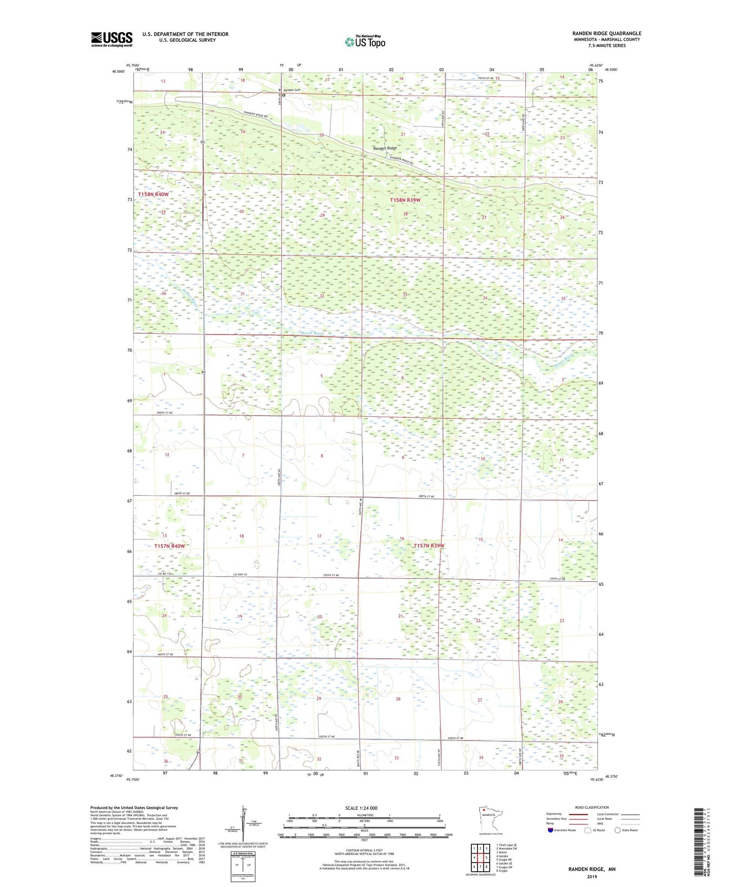 Randen Ridge Minnesota US Topo Map Image