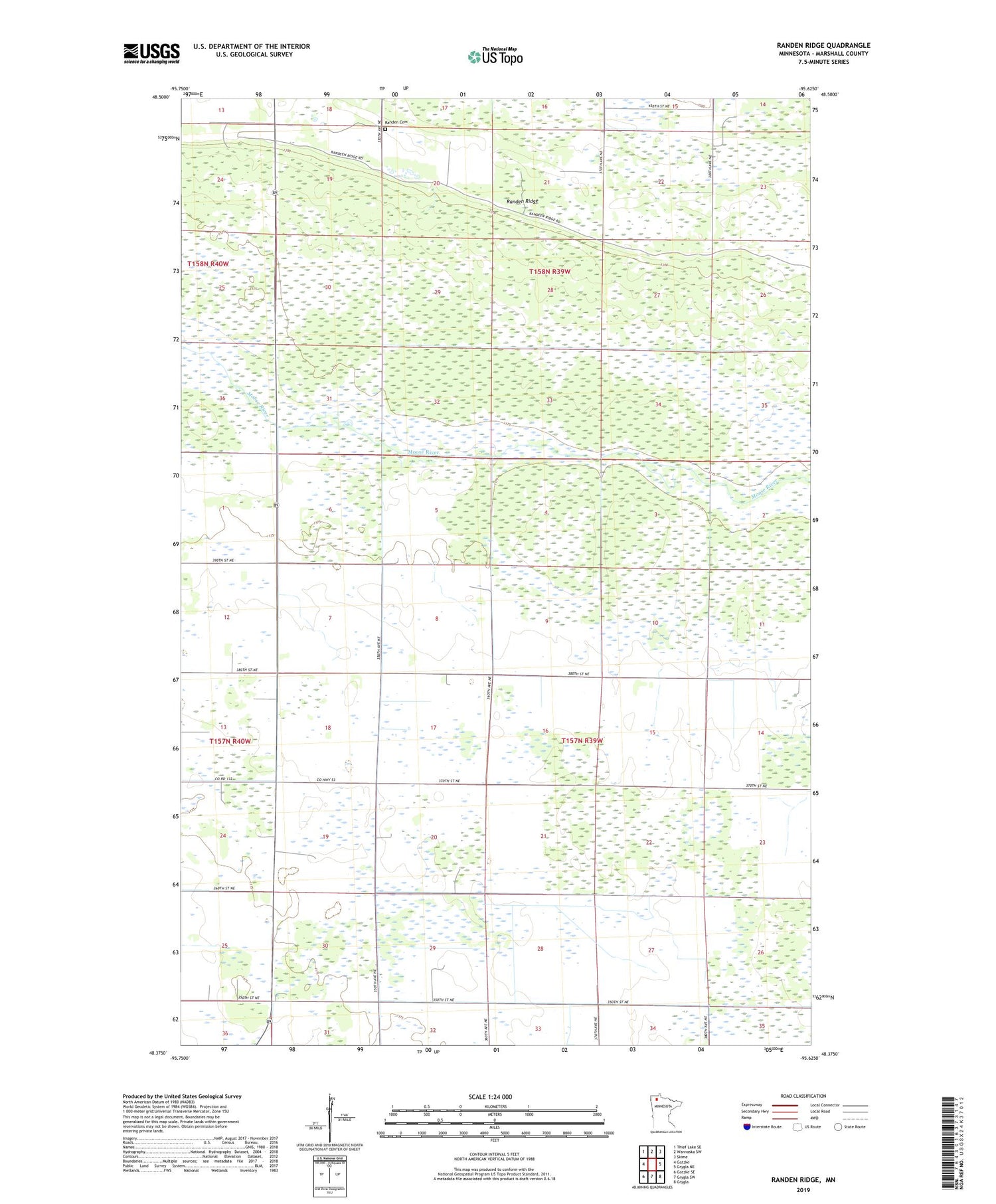 Randen Ridge Minnesota US Topo Map Image