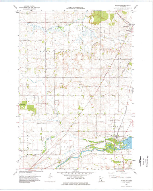 Classic USGS Randolph Minnesota 7.5'x7.5' Topo Map Image