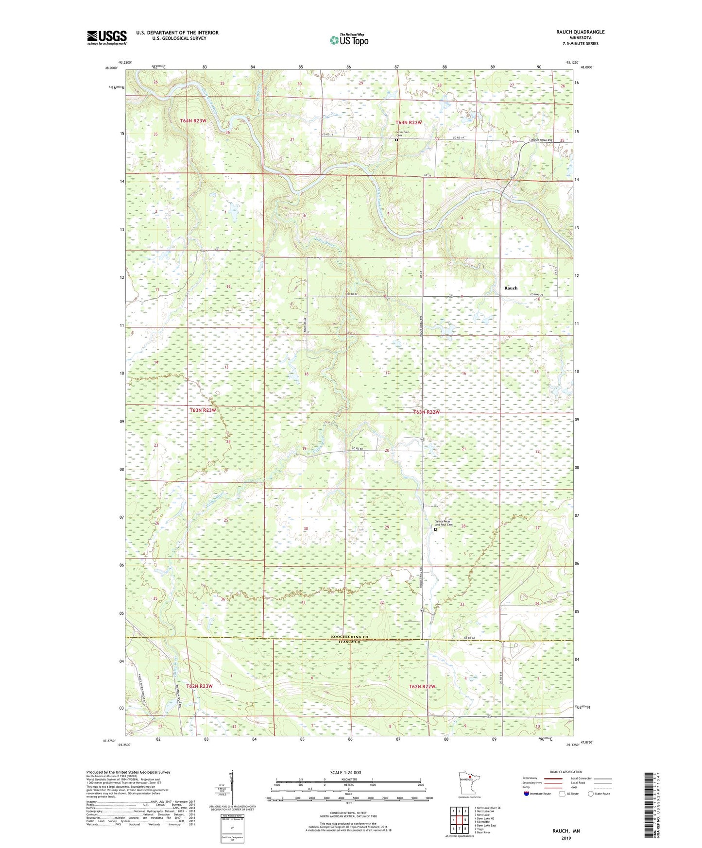 Rauch Minnesota US Topo Map Image
