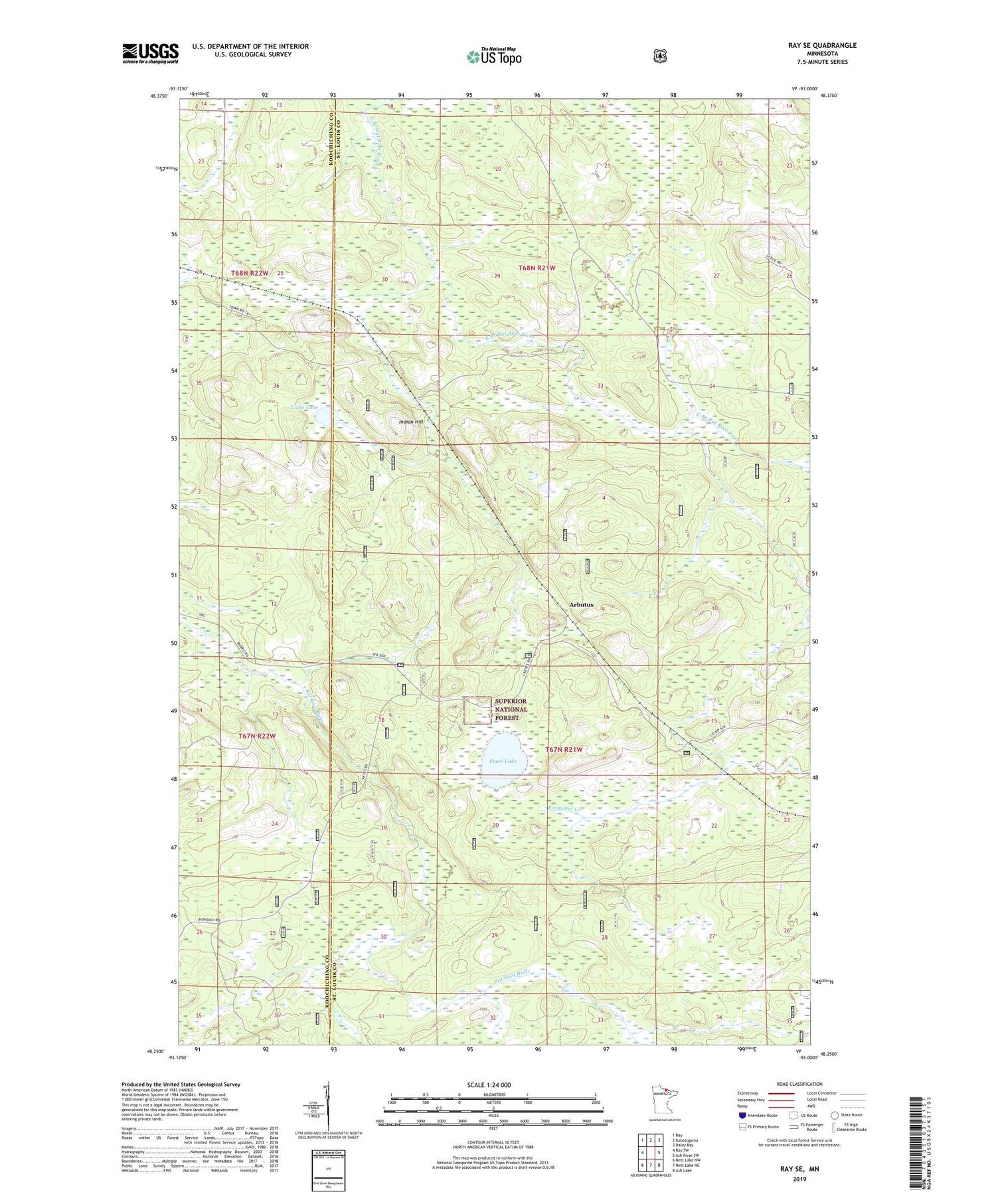 Ray SE Minnesota US Topo Map Image