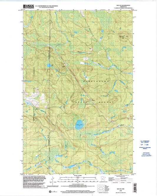 Classic USGS Ray SE Minnesota 7.5'x7.5' Topo Map Image