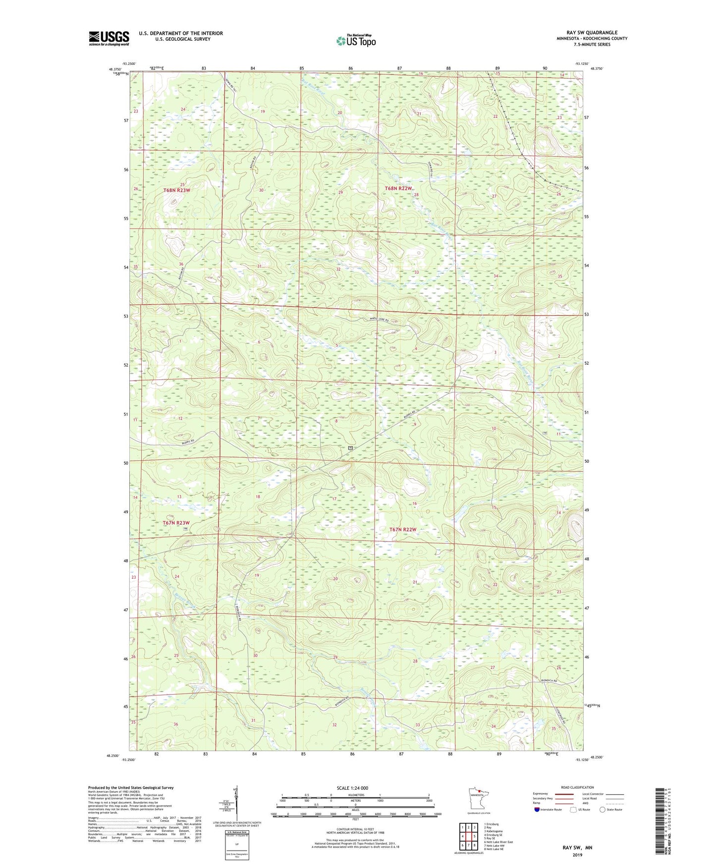 Ray SW Minnesota US Topo Map Image