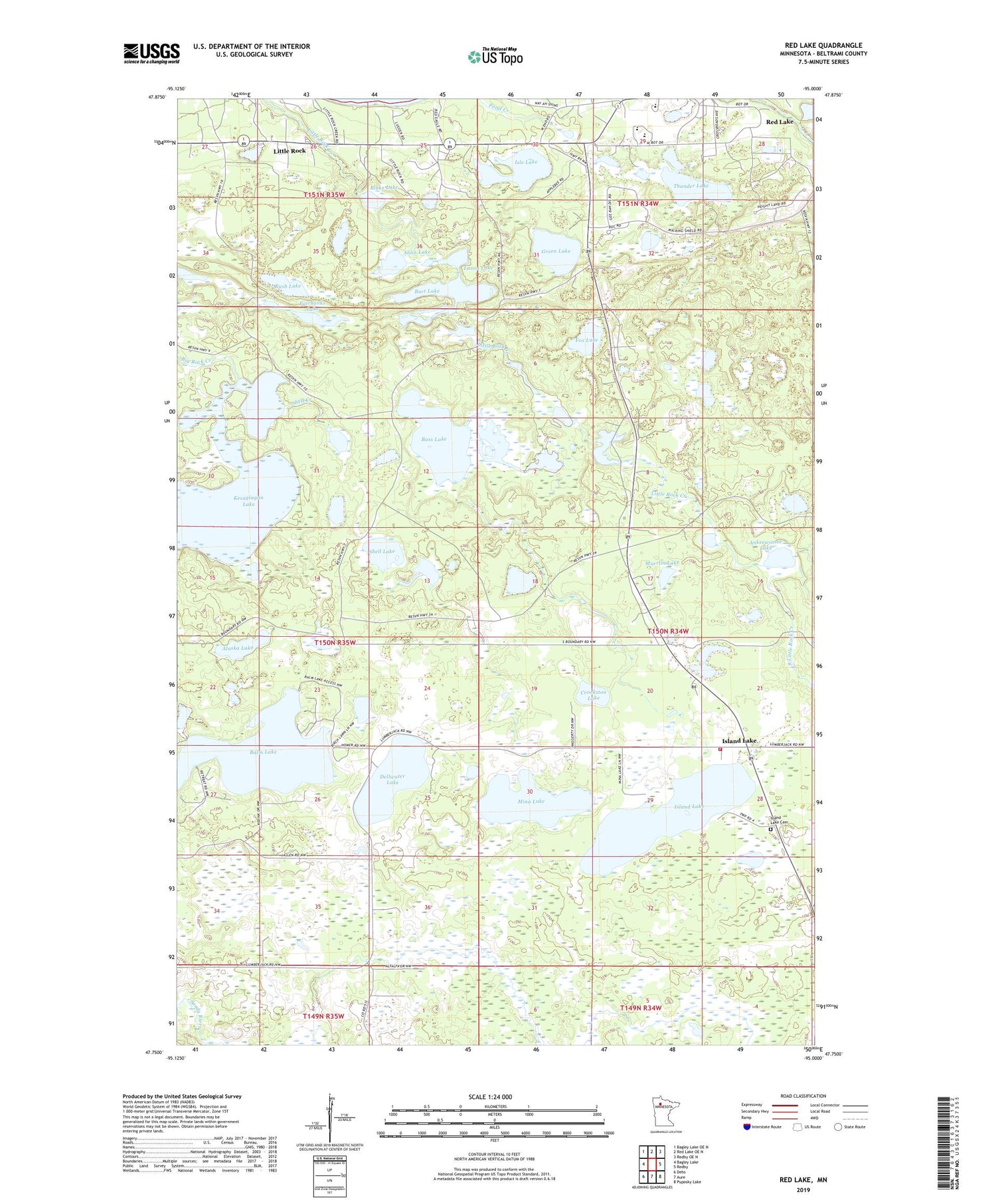 Red Lake Minnesota US Topo Map Image