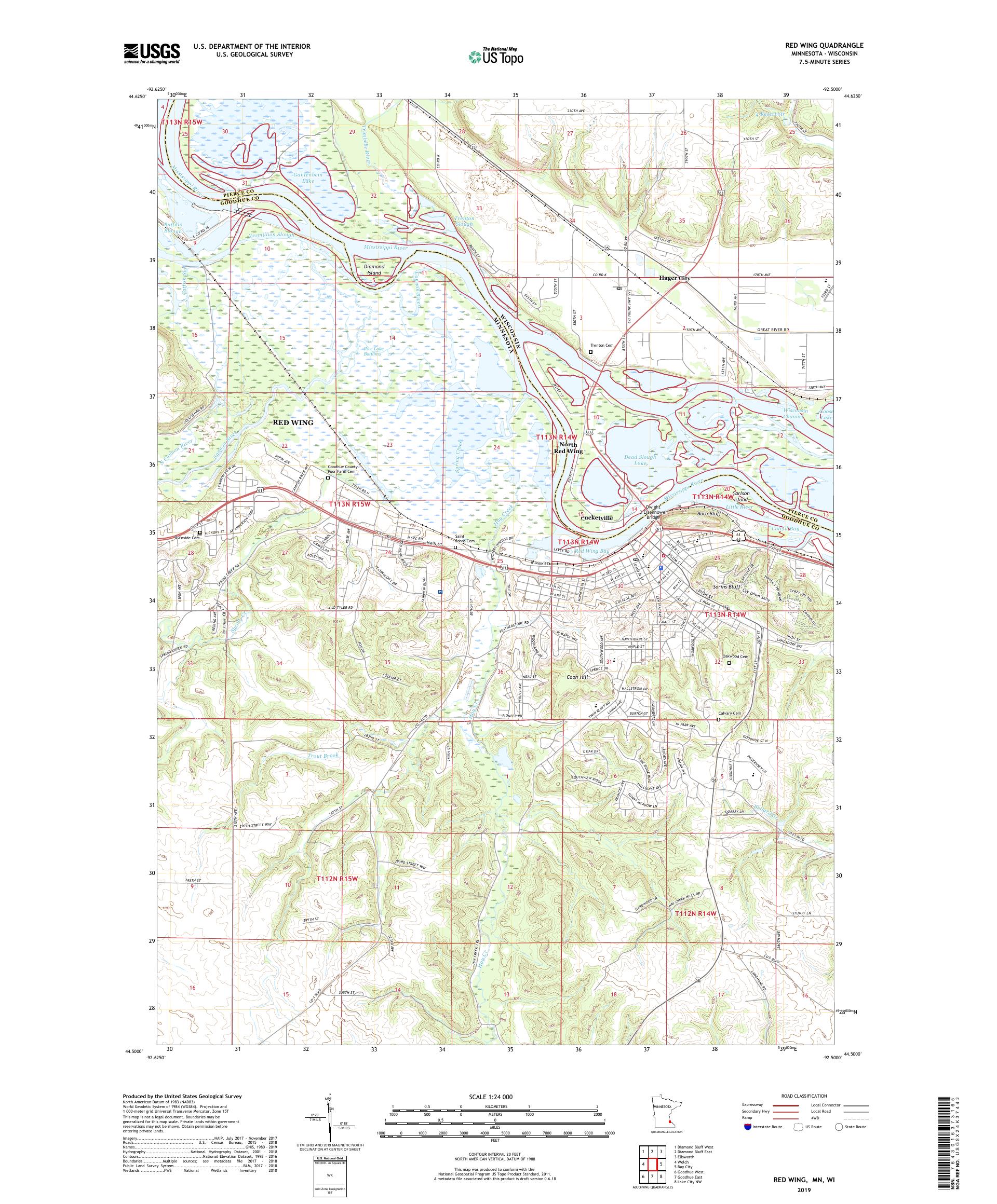 Red Wing Minnesota US Topo Map