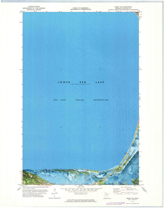 Classic USGS Redby NE Minnesota 7.5'x7.5' Topo Map Image