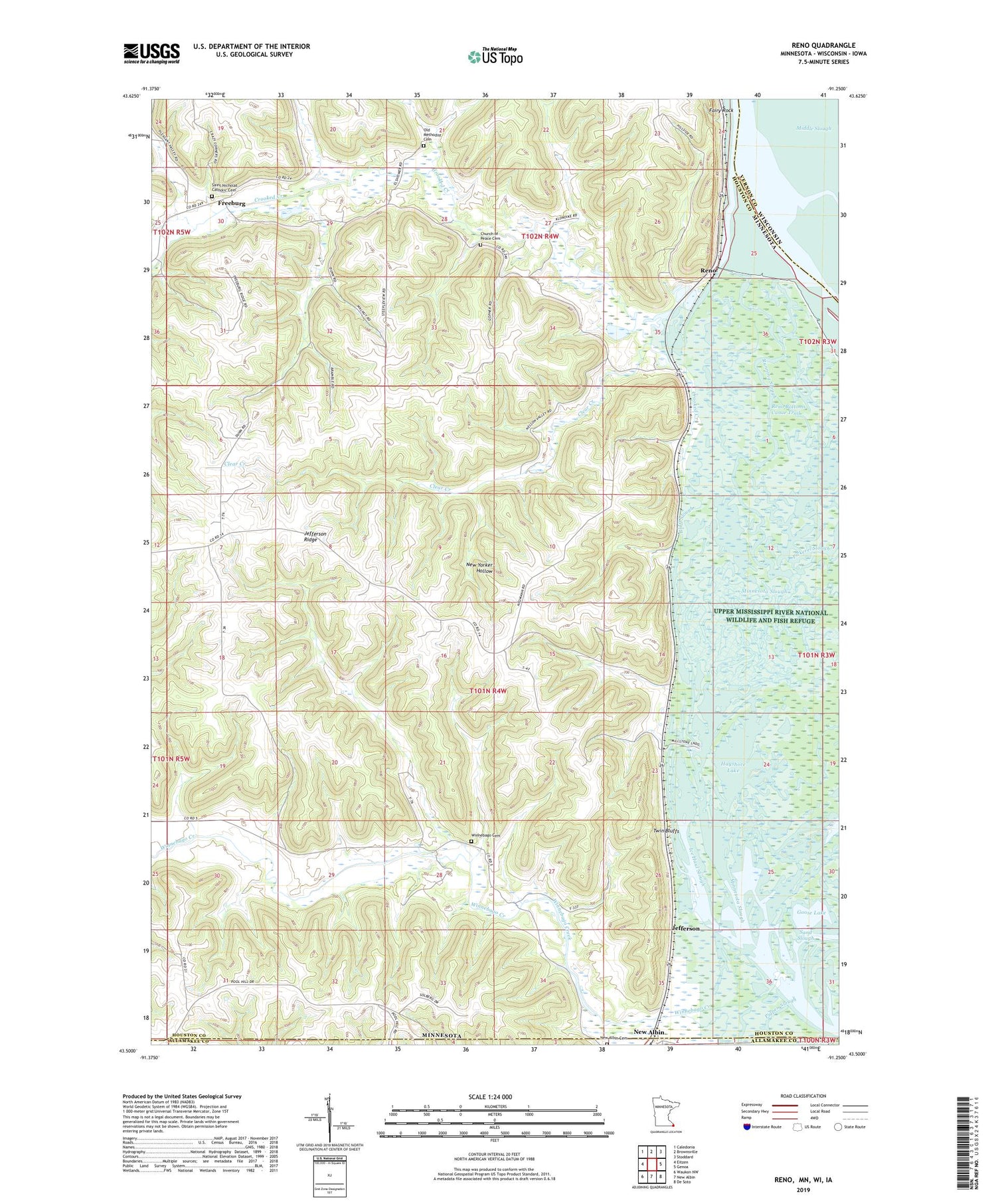 Reno Minnesota US Topo Map Image