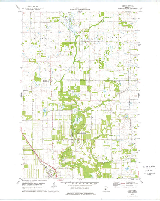 Classic USGS Rice Minnesota 7.5'x7.5' Topo Map Image