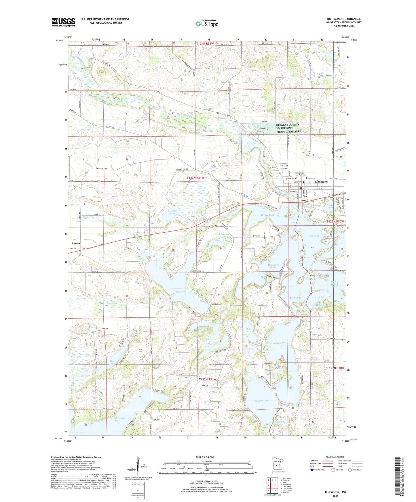 Richmond Minnesota US Topo Map Image