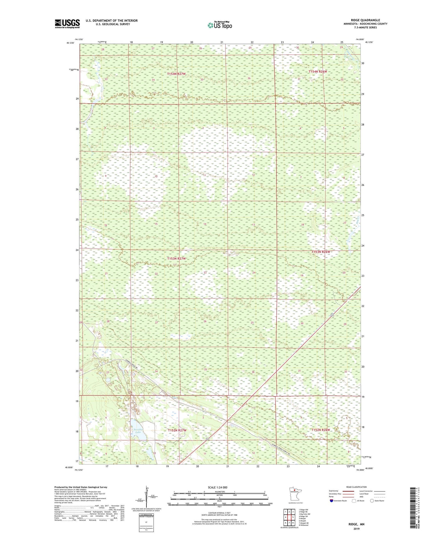 Ridge Minnesota US Topo Map Image