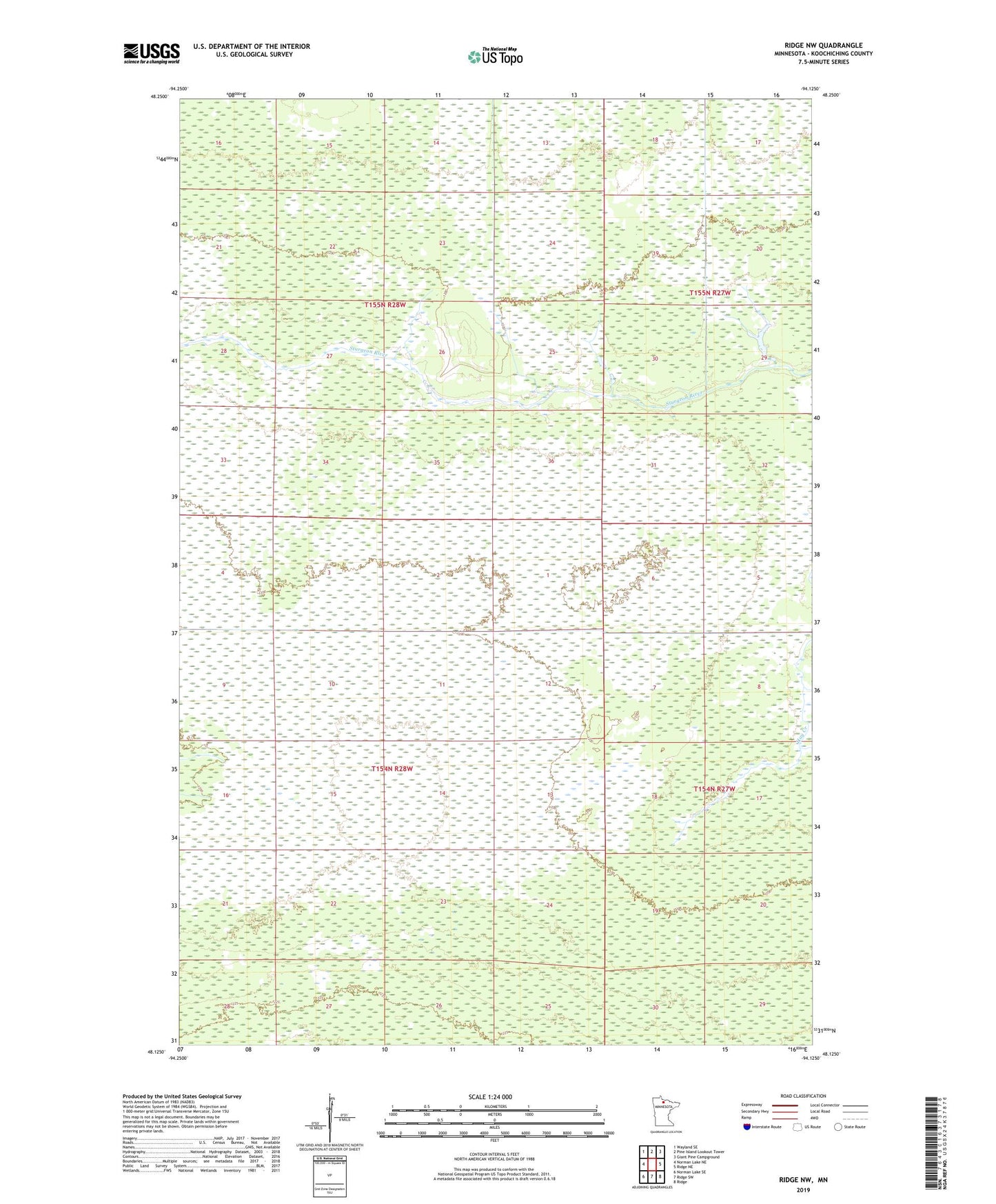 Ridge NW Minnesota US Topo Map Image