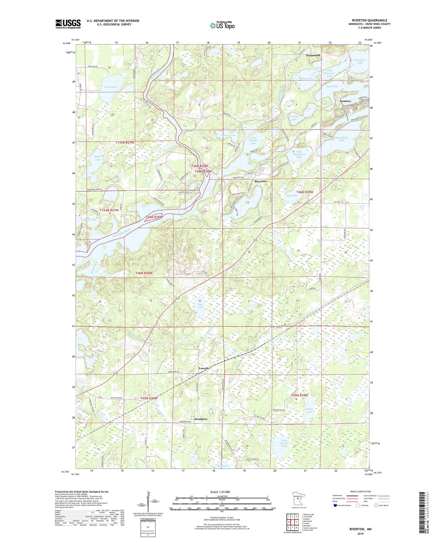 Riverton Minnesota US Topo Map Image
