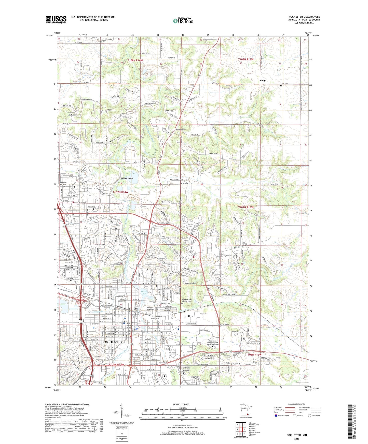 Rochester Minnesota US Topo Map Image