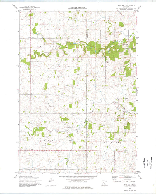 Classic USGS Rock Dell Minnesota 7.5'x7.5' Topo Map Image
