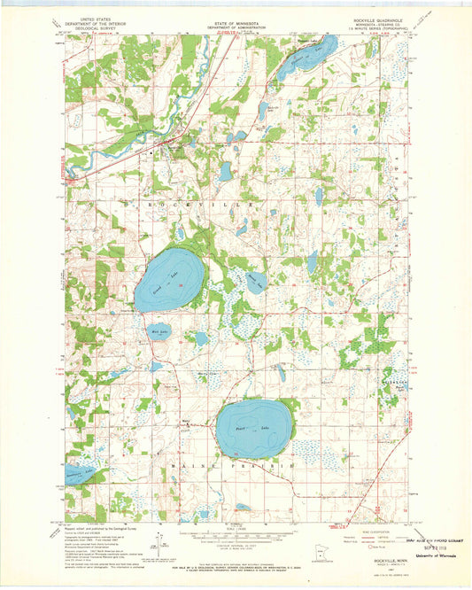 Classic USGS Rockville Minnesota 7.5'x7.5' Topo Map Image