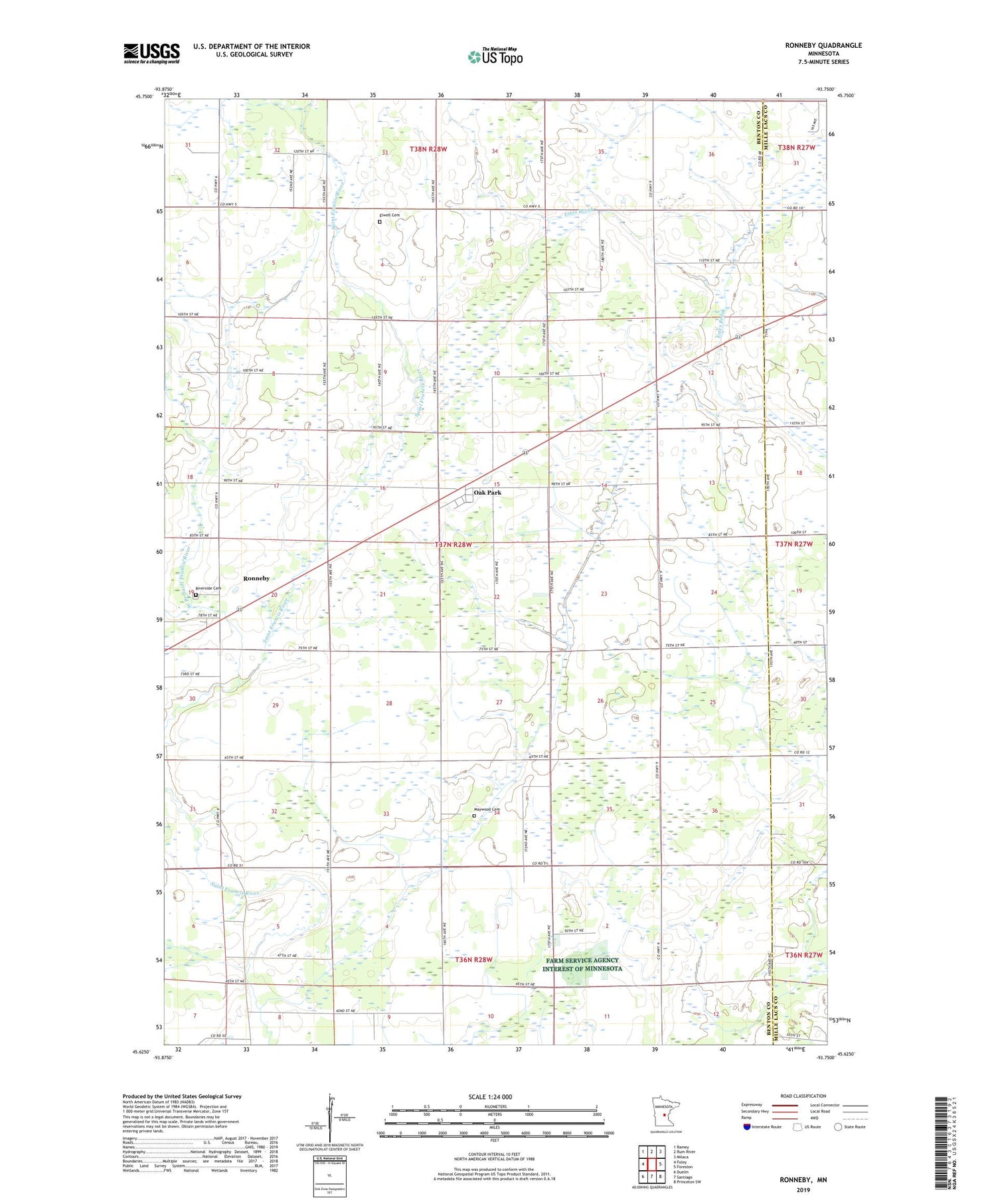 Ronneby Minnesota US Topo Map Image