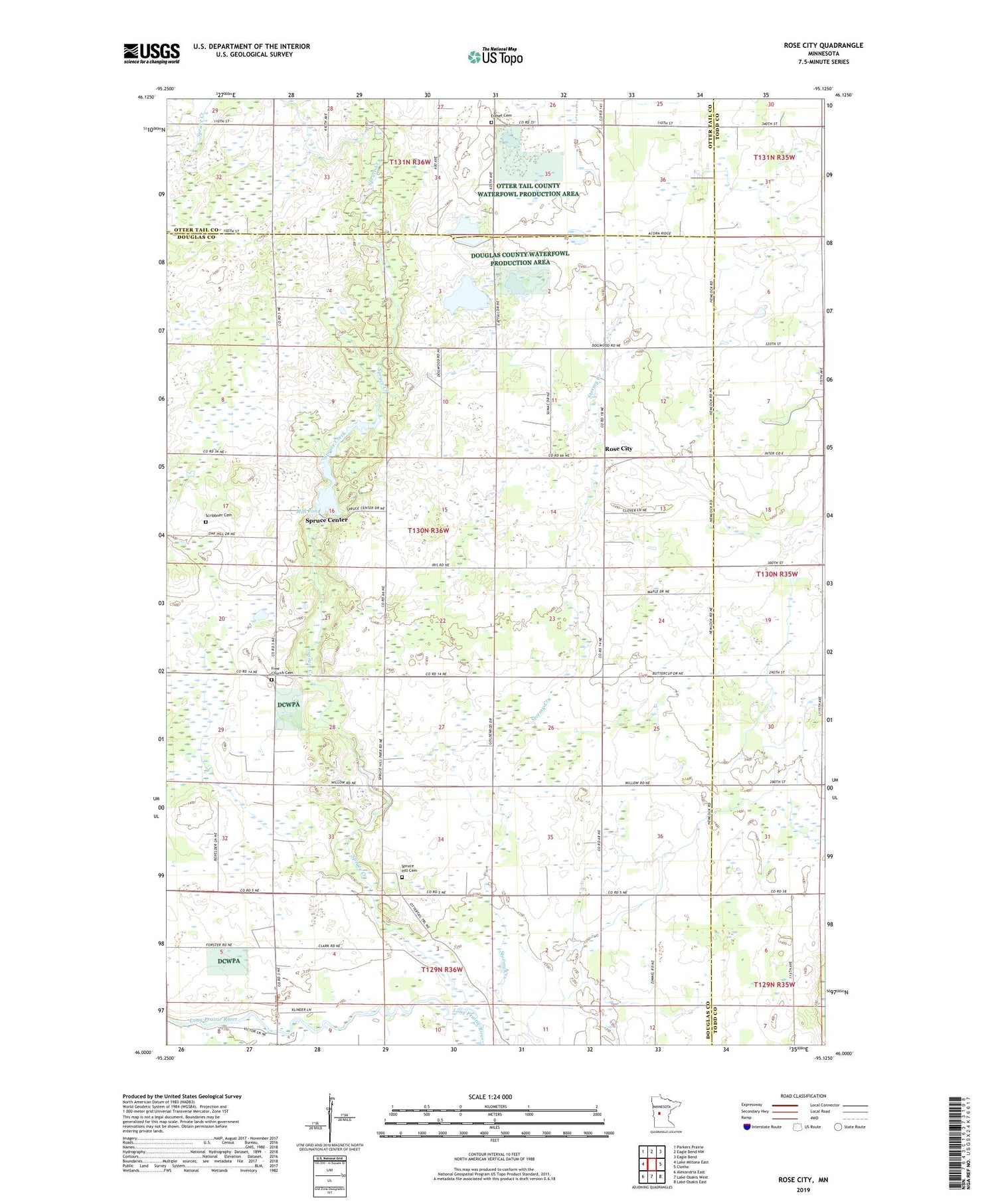 Rose City Minnesota US Topo Map Image