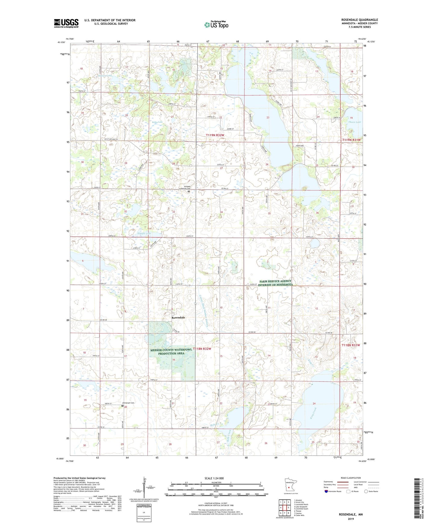 Rosendale Minnesota US Topo Map Image