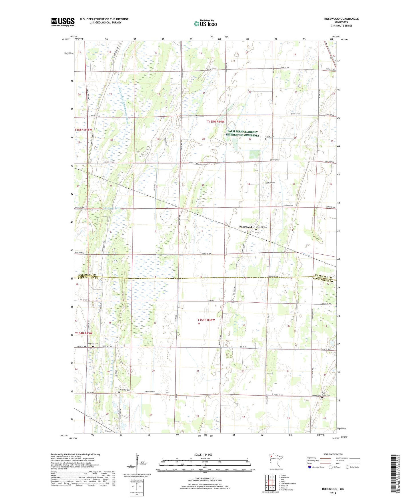 Rosewood Minnesota US Topo Map Image