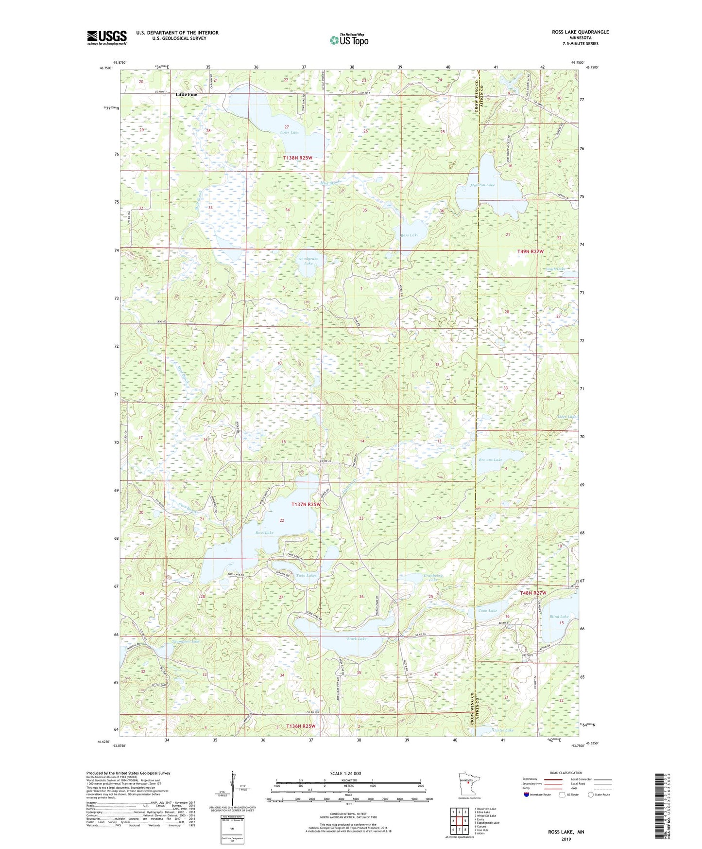 Ross Lake Minnesota US Topo Map Image