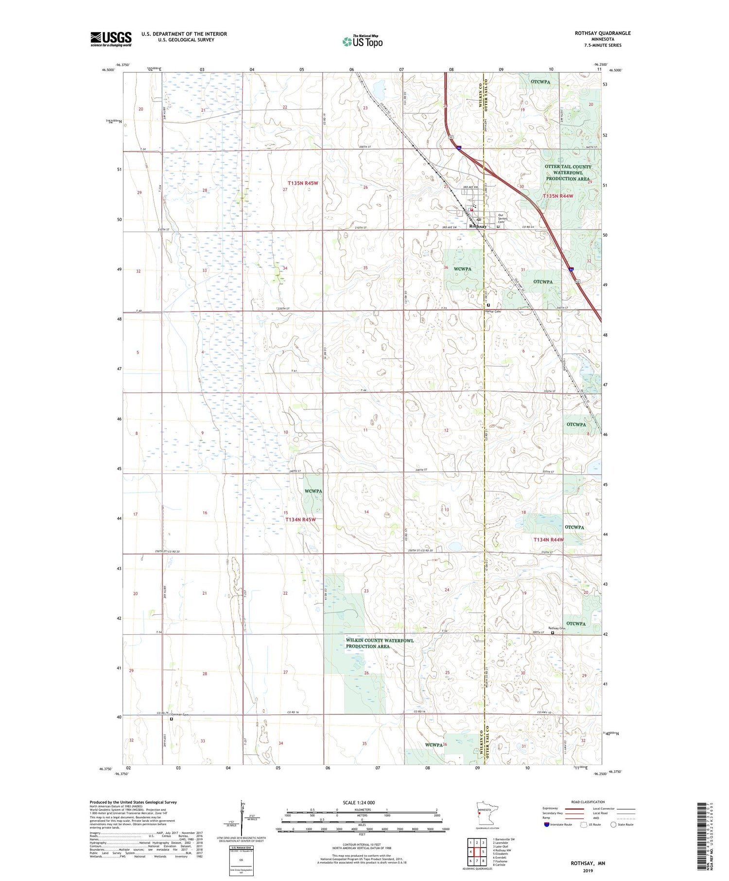 Rothsay Minnesota US Topo Map Image
