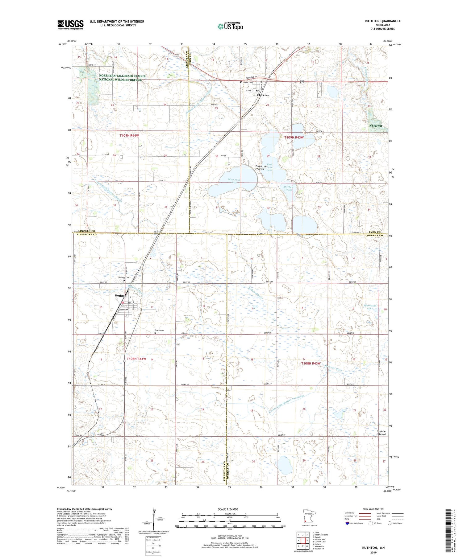 Ruthton Minnesota US Topo Map Image