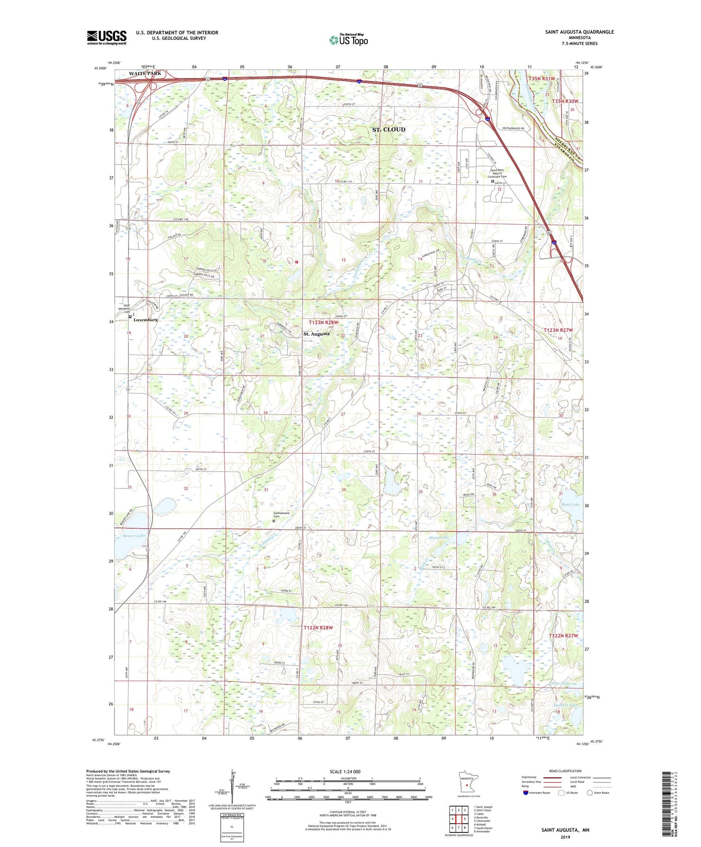 Saint Augusta Minnesota US Topo Map Image