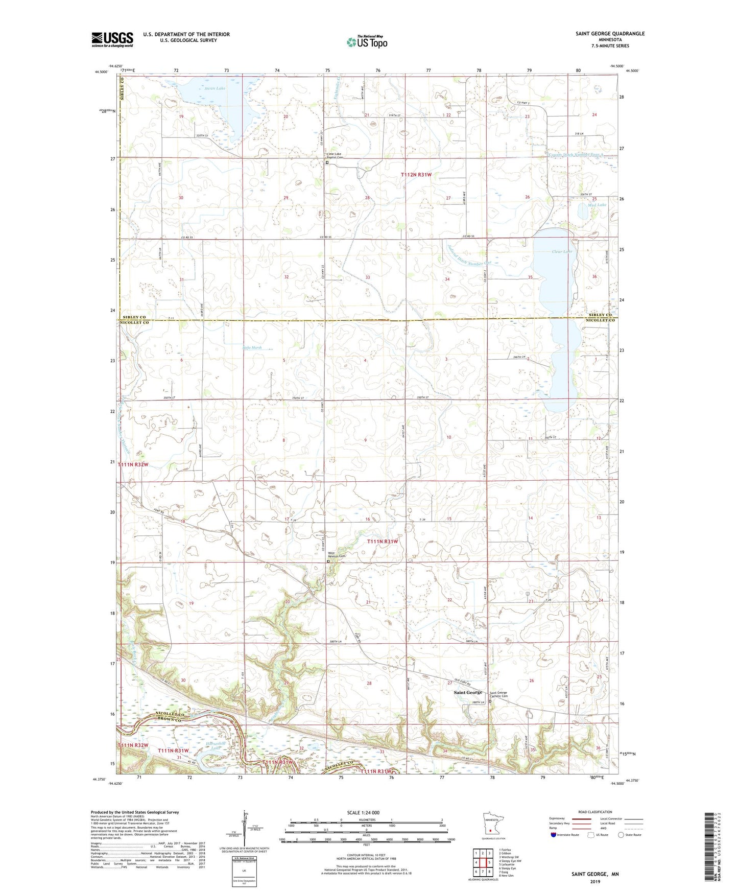 Saint George Minnesota US Topo Map Image