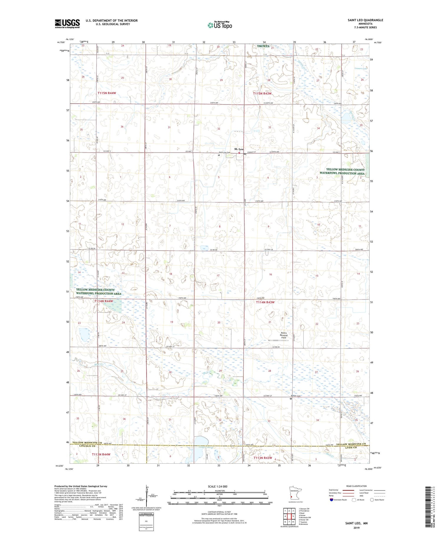 Saint Leo Minnesota US Topo Map Image
