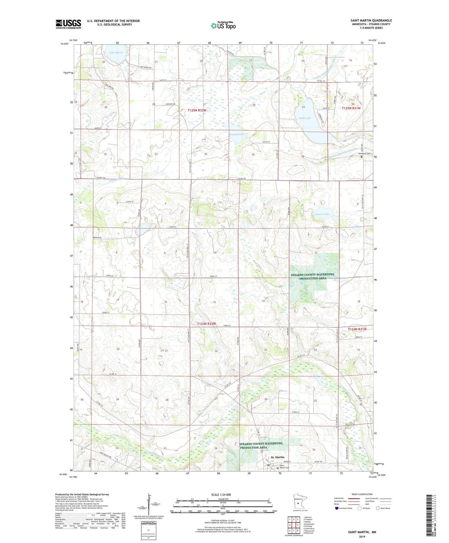 Saint Martin Minnesota US Topo Map Image