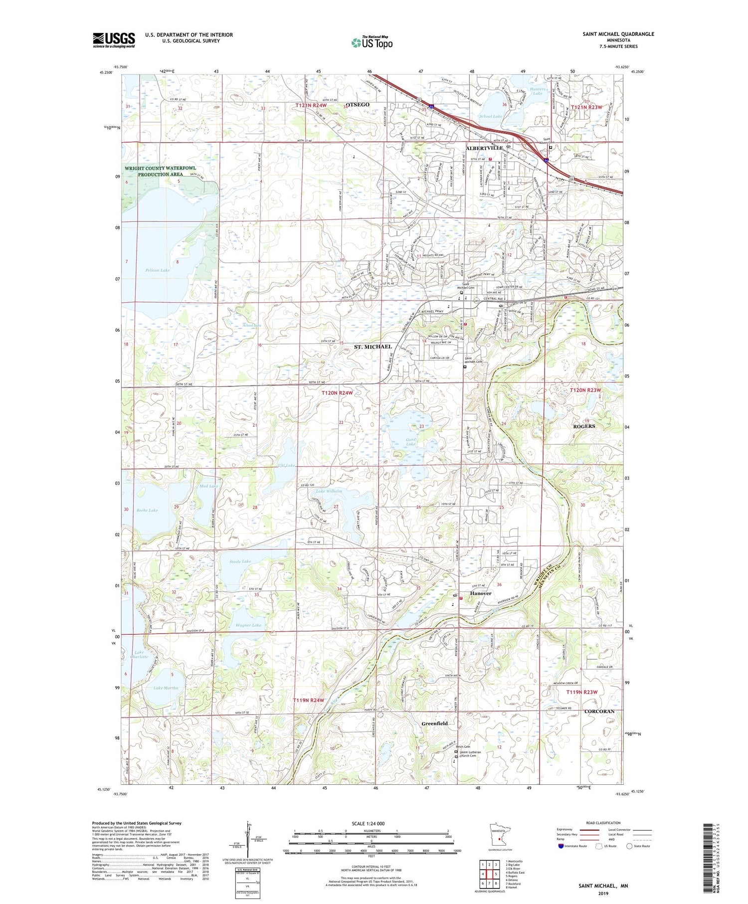 Saint Michael Minnesota US Topo Map Image