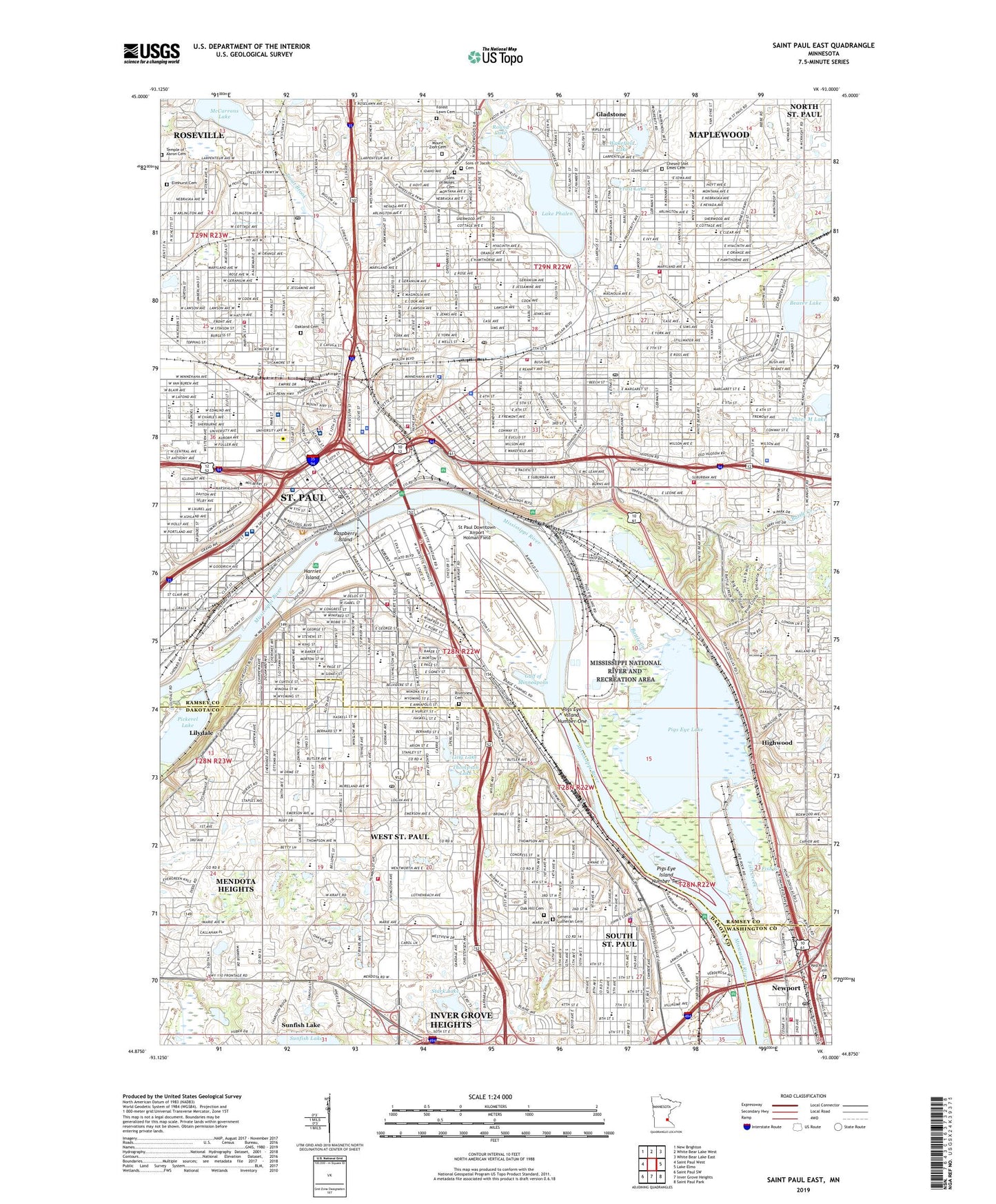 Saint Paul East Minnesota US Topo Map Image