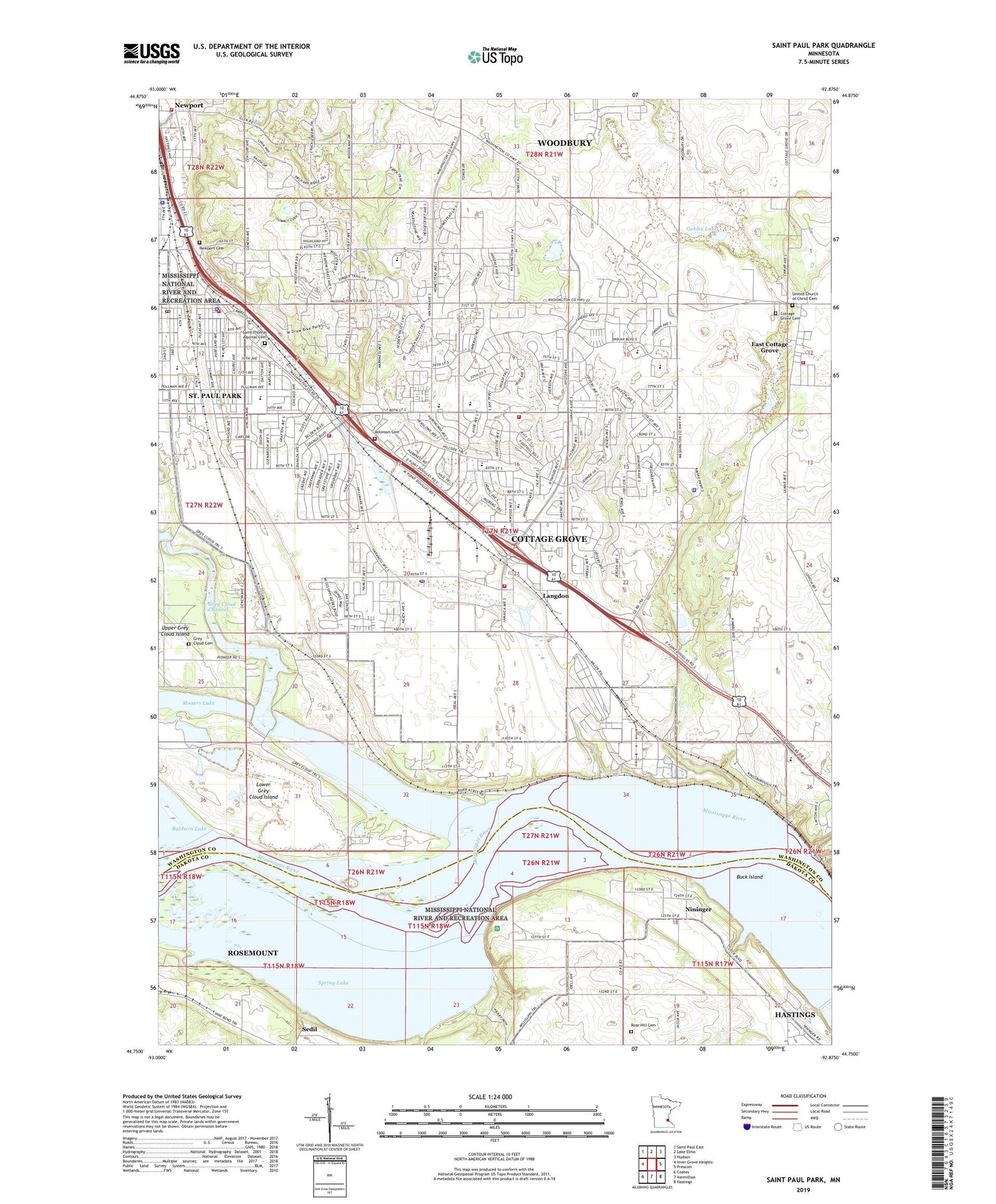 Saint Paul Park Minnesota US Topo Map Image