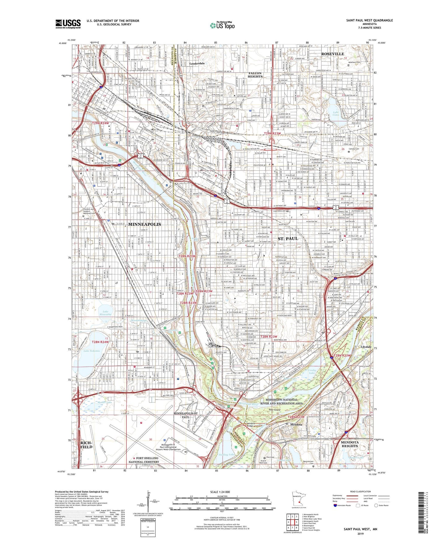 Saint Paul West Minnesota US Topo Map Image