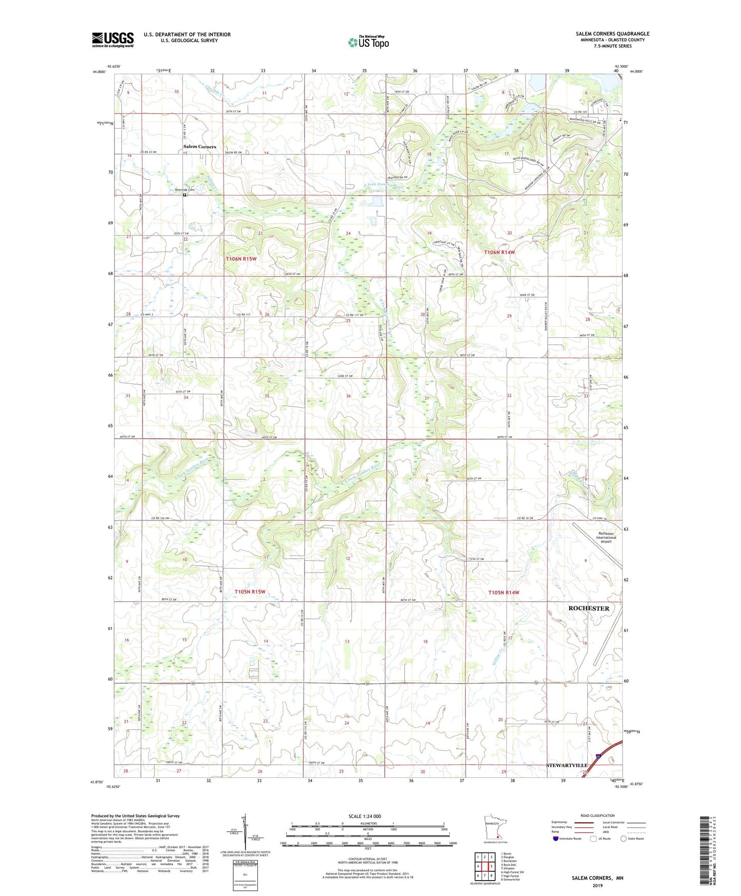 Salem Corners Minnesota US Topo Map Image