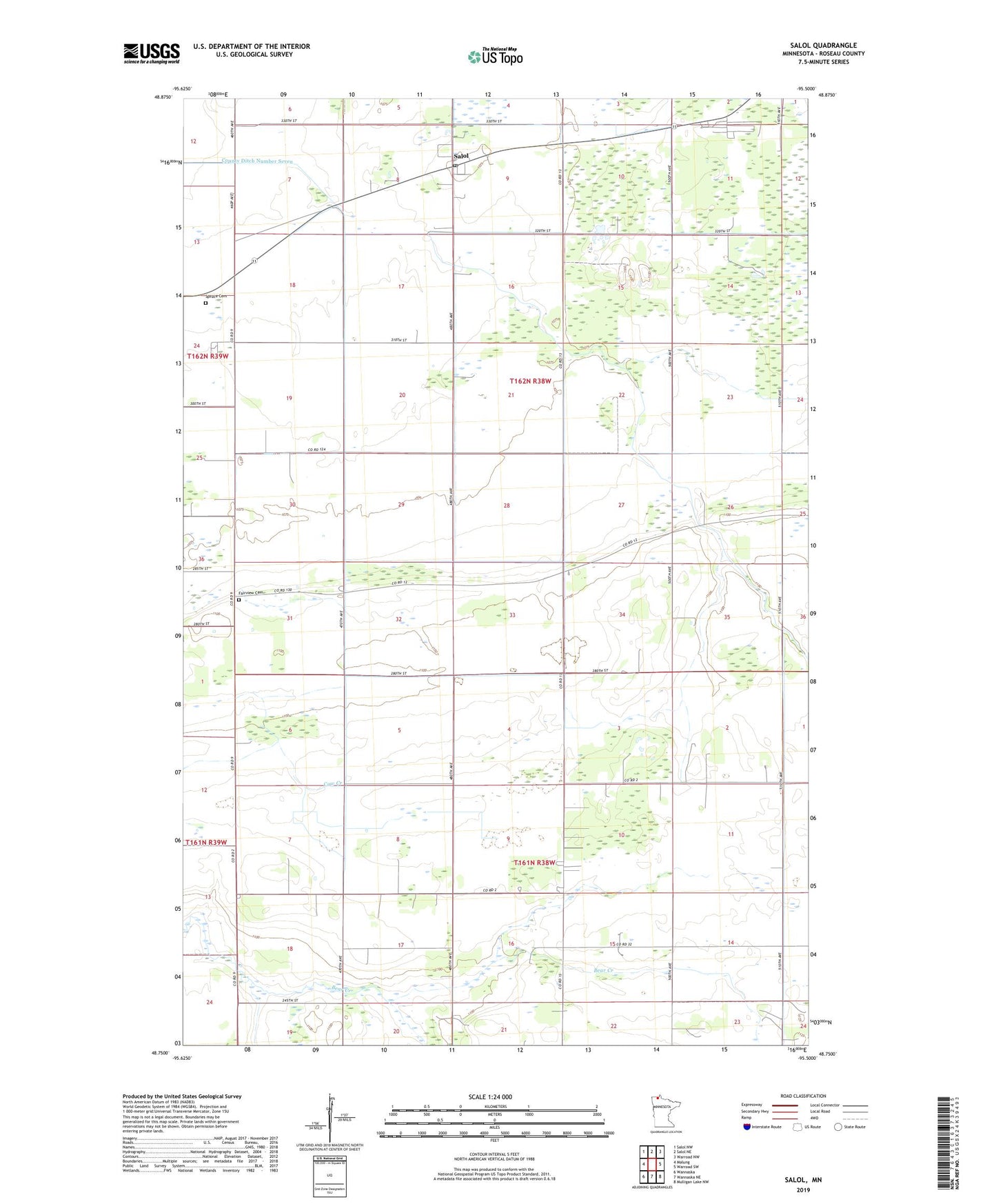 Salol Minnesota US Topo Map Image