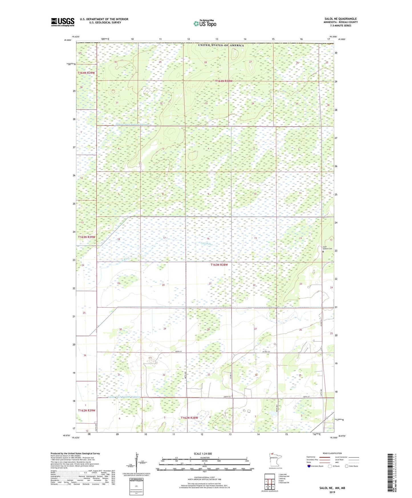 Salol NE Minnesota US Topo Map Image
