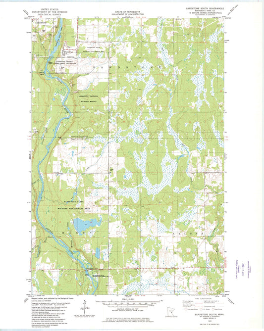 Classic USGS Sandstone South Minnesota 7.5'x7.5' Topo Map Image