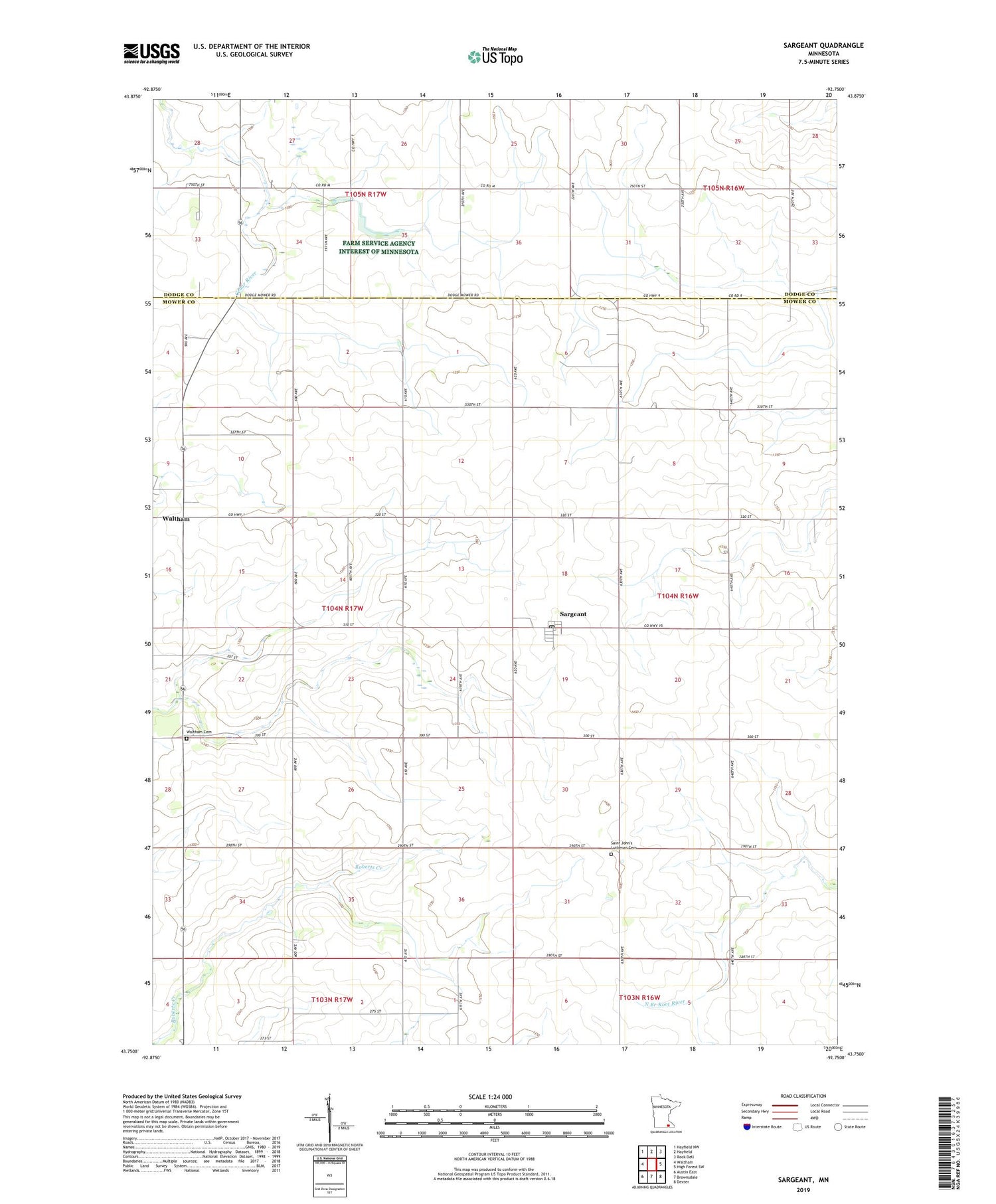 Sargeant Minnesota US Topo Map Image