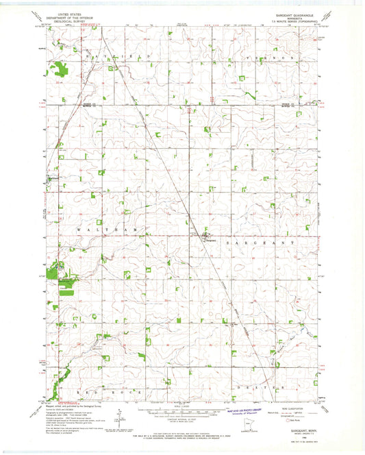 Classic USGS Sargeant Minnesota 7.5'x7.5' Topo Map Image