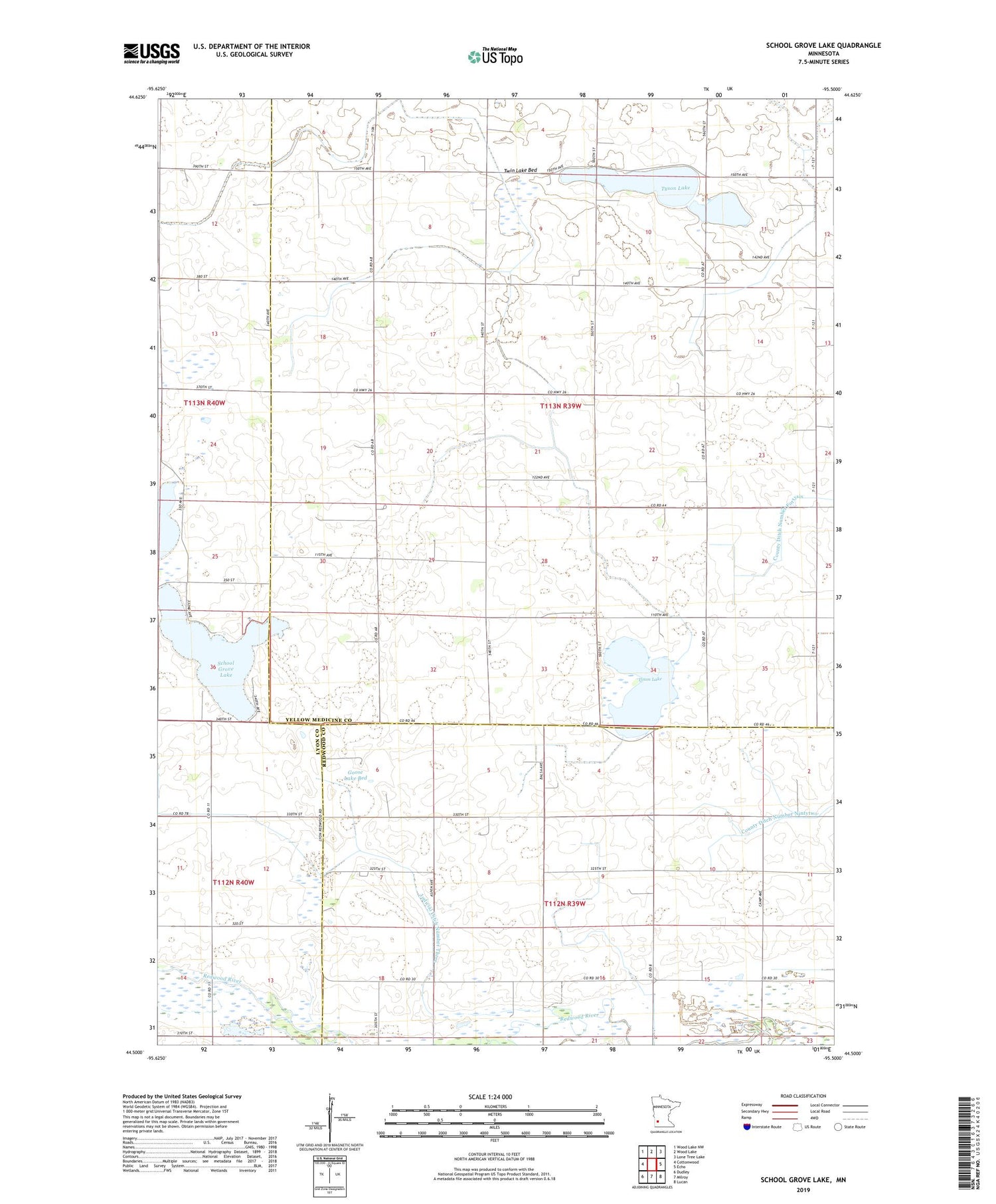School Grove Lake Minnesota US Topo Map Image