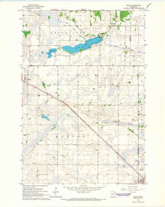 Classic USGS Sedan Minnesota 7.5'x7.5' Topo Map Image
