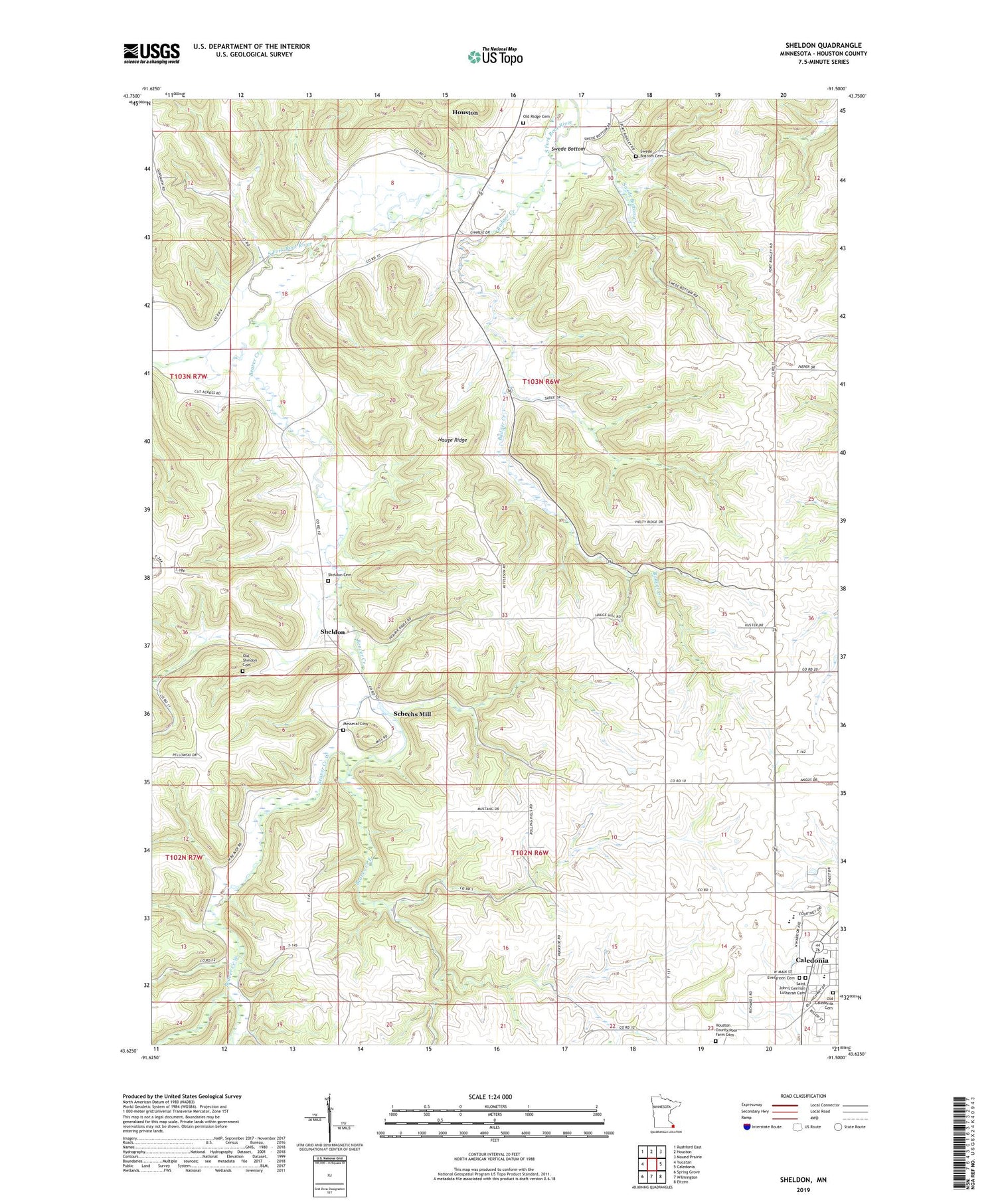 Sheldon Minnesota US Topo Map Image