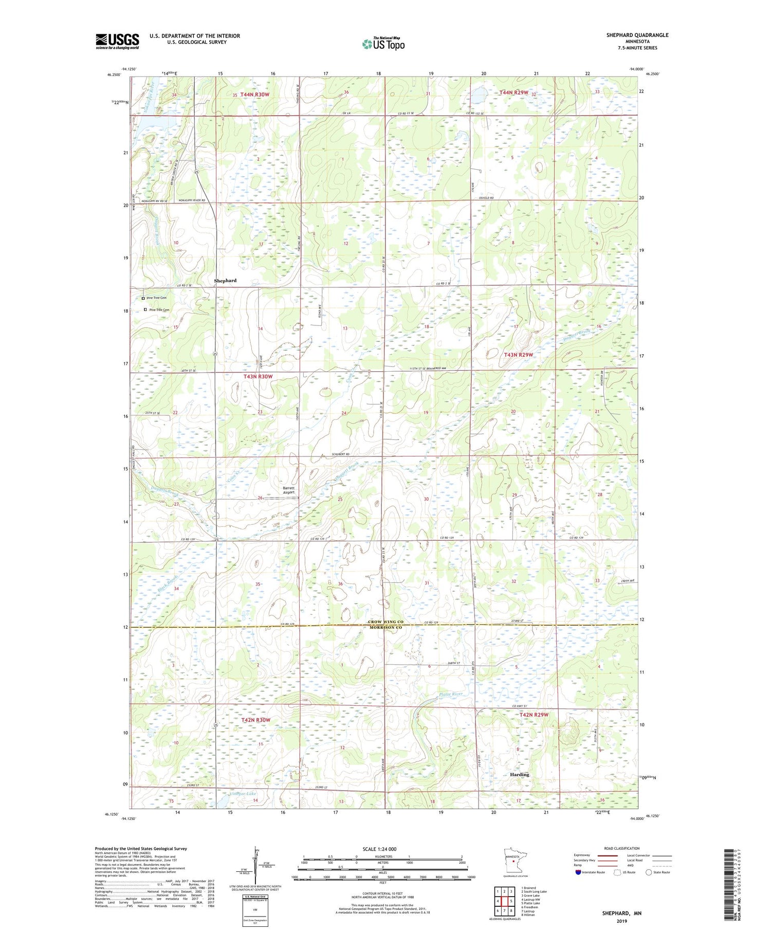 Shephard Minnesota US Topo Map Image