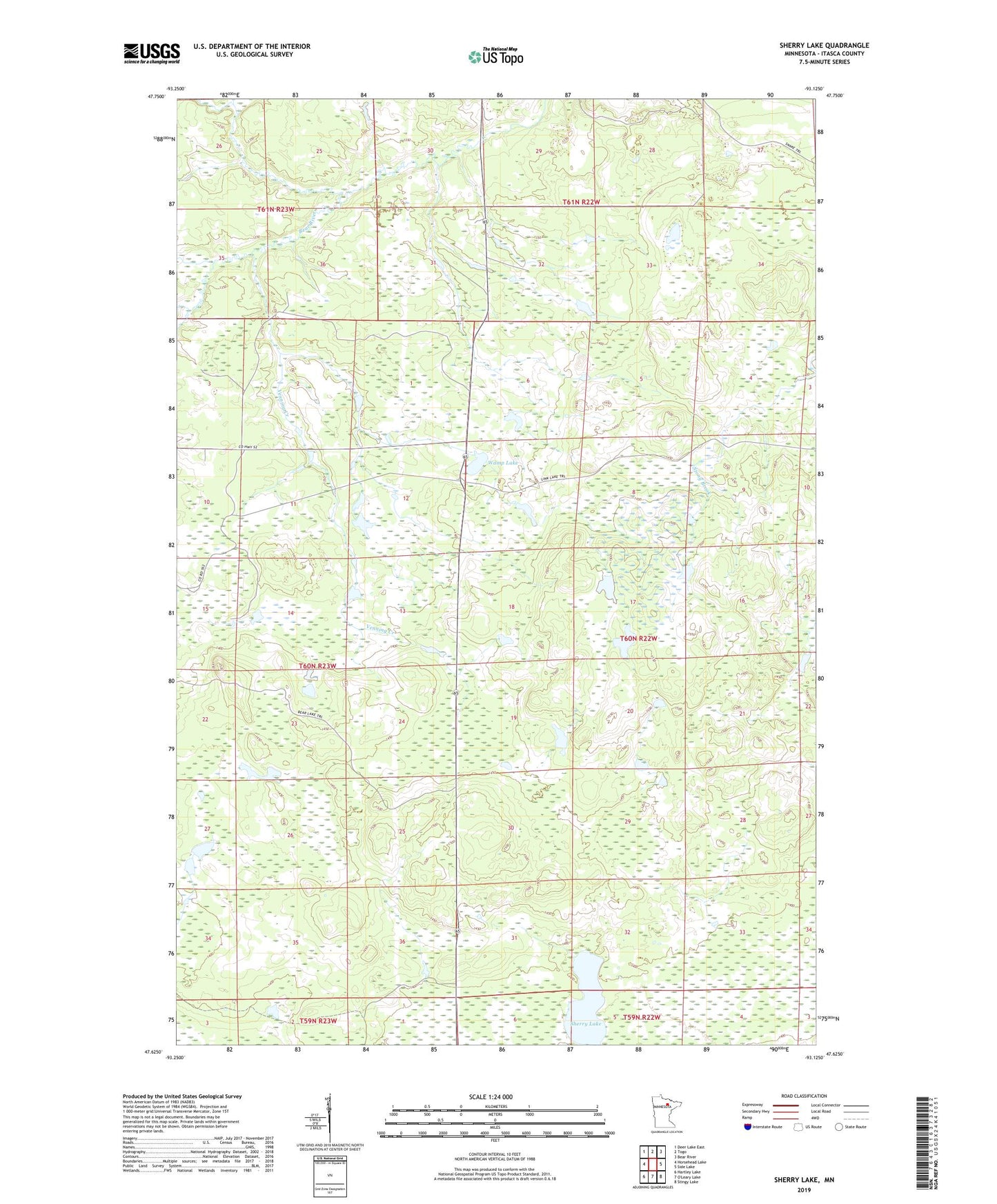Sherry Lake Minnesota US Topo Map Image