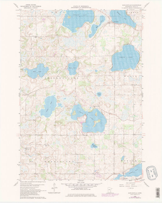 Classic USGS Shieldsville Minnesota 7.5'x7.5' Topo Map Image