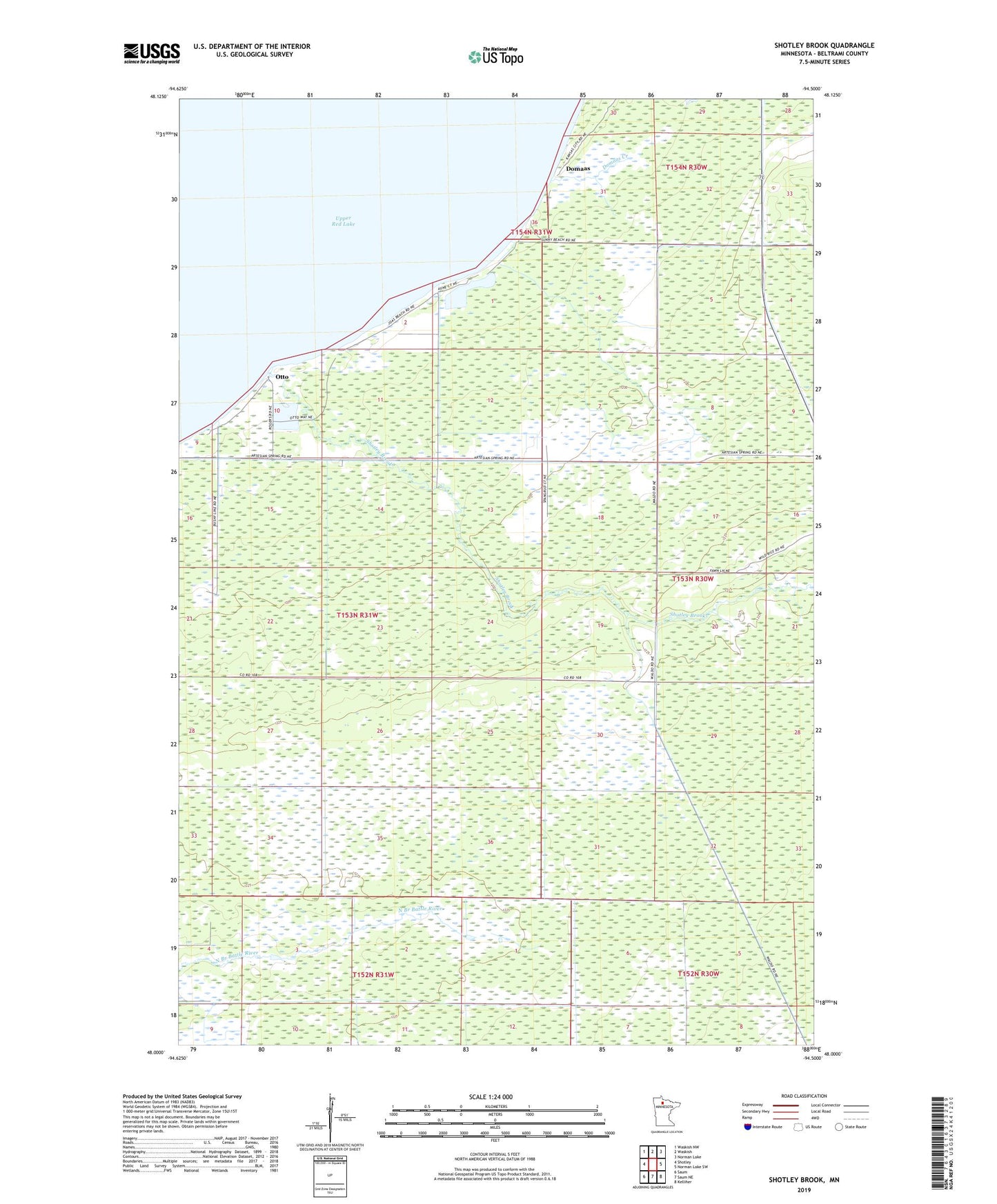 Shotley Brook Minnesota US Topo Map Image