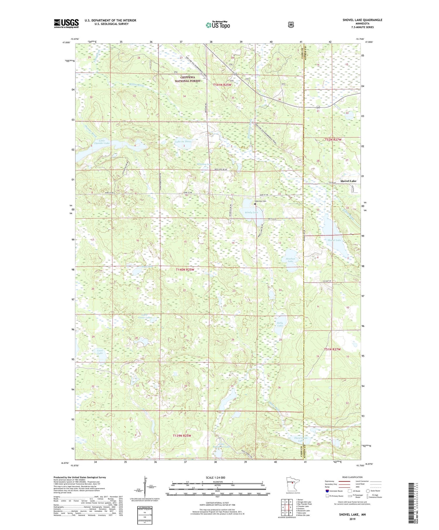 Shovel Lake Minnesota US Topo Map Image